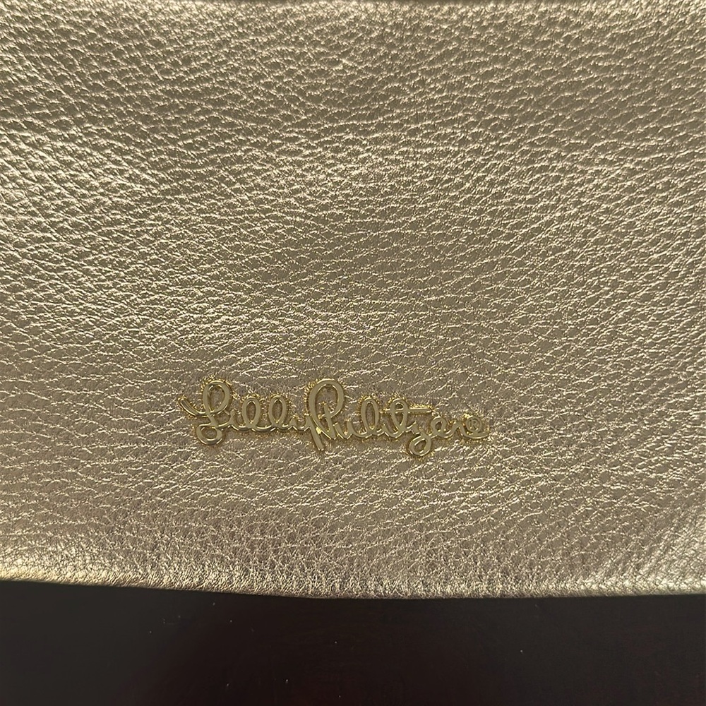 Lilly Pulitzer Gold Clutch with Pearl Accents NWOT - Picture 4 of 9